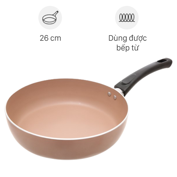 Chảo nhôm sâu chống dính đáy từ 26 cm Elmich Harmonia EL-3781